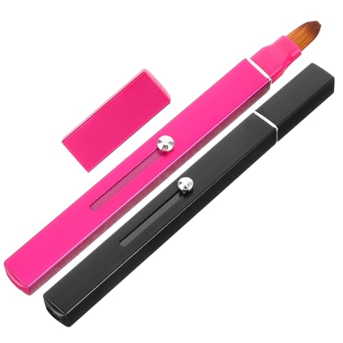 SOESFOUFU Lipgloss 2st Make-up-tools Für Frauen Concealer Pinsel Make-up-lippenpinsel Lippenpinsel Kunststoff Einziehbarer Kleiner Lippenapplikator Lippenstift Mit Hut Kunstfaser Fräulein von SOESFOUFU