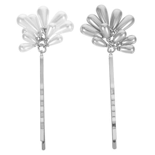 SOESFOUFU 2stücke Haarschmuck-clips Aus Metall Für Damen Haarspangen Mit Perlen Haarnadeln Mit Seitlichem Clip Haarspangen Für Frauen Perlenclips Für Hochzeiten Partys Und von SOESFOUFU