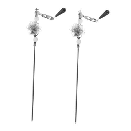 SOESFOUFU 2stücke Retro-haarschmuck Mit Blumen-design Und Quaste Chinesische Haarstäbe Für Hochsteckfrisuren Vintage-haarstäbchen Für Frauen Haargabeln Im Hanfu-stil von SOESFOUFU