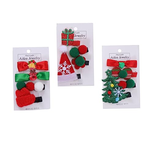 SOESFOUFU 3 Sätze Weihnachts-haarspange Haarspangen Für Kinder Weihnachtsbaumspangen Weihnachtsmütze Dekor Party-haarschmuck Weihnachtsspangen Haarklammer Mädchen Kleiner Klipp Weihnachten von SOESFOUFU