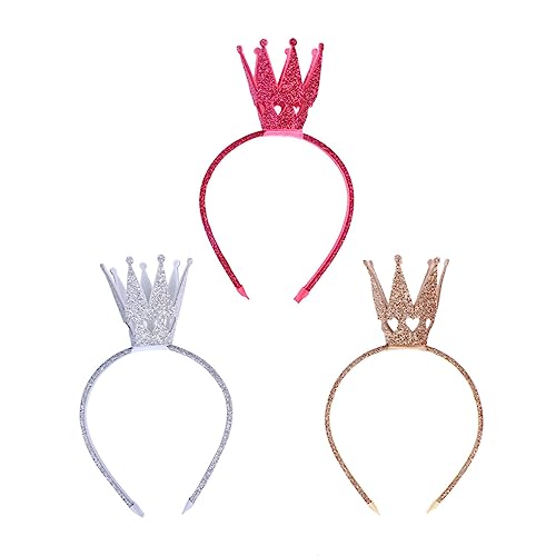 SOESFOUFU 3 Stk Haarband Stirnband Mit Katzenohren Kopfbedeckungen Für Damen Kinderhaarreifen Prinzessin Turban-stirnband Damen Stirnbänder Goldenes Stirnband Tiaras Kleinkind Krone Mädchen von SOESFOUFU