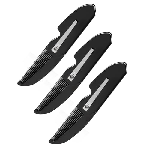 SOESFOUFU 3 Stück Faltbare Bartstyling kämme aus Kunststoff für Herren Leicht Antistatisch Tragbar für Bart Schnurrbart Gesichtsbehaarungspflege Praktische Taschengröße von SOESFOUFU