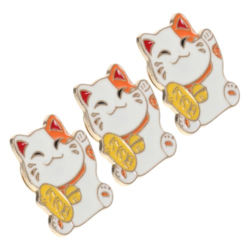 SOESFOUFU 3 Stück Kawaii Cat Brosche Japanische Glückskatze Anstecknadeln aus Langlebiger Zinklegierung für Kleidung Taschen Hüte Niedliches Cartoon Design Geschenkideen von SOESFOUFU