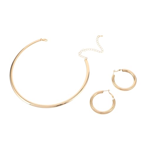 SOESFOUFU 3stücke Goldenes Creolen-set Mit Runder Boho-halskette Und Kreisförmigen Ohrringen Für Damen Strapazierfähigem Design Für Partys Geburtstage Und Feiertage von SOESFOUFU