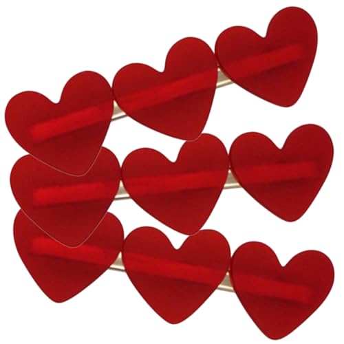 SOESFOUFU 3 Stück Teiliges Rote Herz Haarspangen Mattiert Kompakt Langlebig Romantisches Haarschmuck Accessoire für Damen Alltag Party Hochzeit von SOESFOUFU