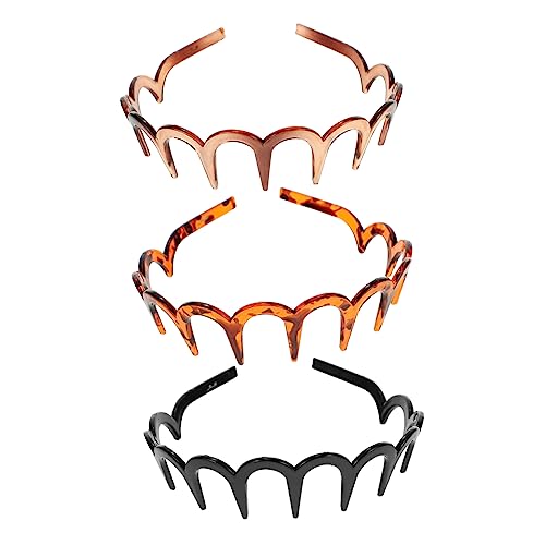 SOESFOUFU 3stücke Unisex Elastisches Kunststoff Haarband Komfortable Zacken-stirnbänder Für Sport Alltag Und Freizeit Hautfreundlich Und Langlebig Für Damen Und Herren von SOESFOUFU