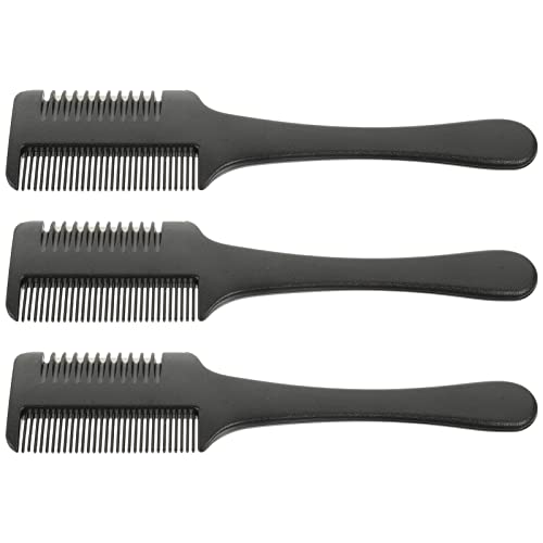 SOESFOUFU 3 Stücke Tragbare Haarschneidekämme Doppelseitiger Rasierkamm für Männer Kinder für Dünnes und Dickes Haar Hitzebeständig Professionelle Friseurwerkzeuge von SOESFOUFU