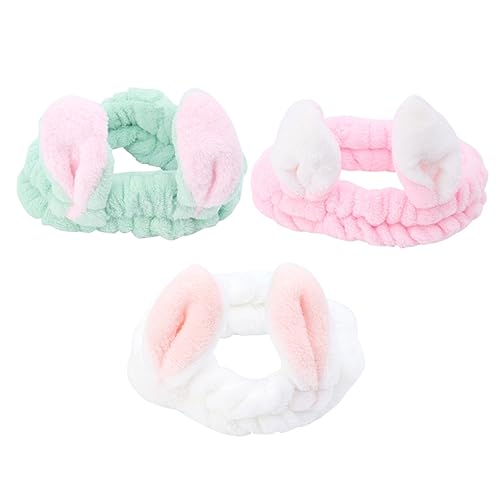 SOESFOUFU 3St Schleife-Stirnband abschmink haarband make up haarband rosa Kopftuch weißer Hijab Haargummi weißes Stirnband Plüsch-Stirnband Stirnband für Mädchen Süss Schal Combo-Platte von SOESFOUFU