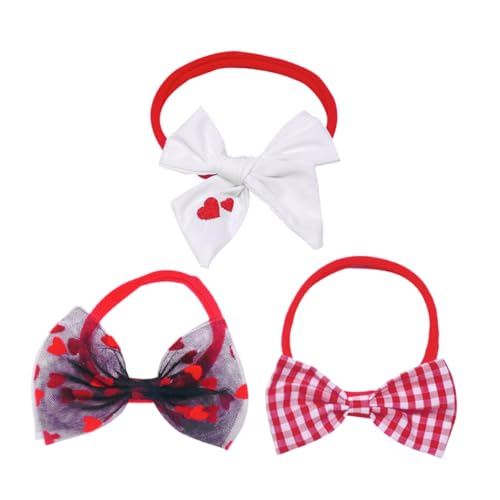 3St Valentinstag-Stirnband kinder haarspangen haarspange kinder Haarschmuck zum Valentinstag mehrfarbiges Haararmband Blumenmädchen Stirnband Halter Pferdeschwanz Kleinkind Netz von SOESFOUFU