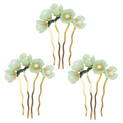 SOESFOUFU 3stücke Blumen-haarstäbe Für Dutts Aus Farbiger Glasur Vintage-blumen-haarnadeln Chinesische Haar-accessoires Asiatischer Haarschmuck Für Frauen Haarteile Für Hochzeiten Und von SOESFOUFU