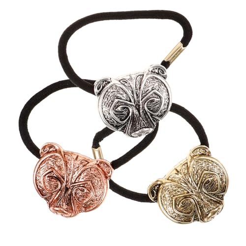 SOESFOUFU 3stücke Elastische Haarbänder Mit Bärenkopf-design Dünne Haargummis Für Pferdeschwanzhalter Dehnbare Haargummis Für Mädchen Und Frauen Haarschmuck Für Verschiedene Frisuren von SOESFOUFU