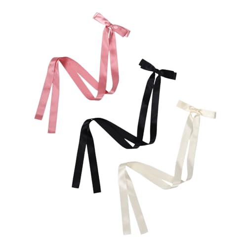 SOESFOUFU 3stücke Satin-haarschleife Für Frauen Mini Haarschmuck Mit Schleife Und Langem Süße Haarschleifen Haarbandspangen Für Pferdeschwanzfrisuren Satinschleifen Fürs Haar von SOESFOUFU