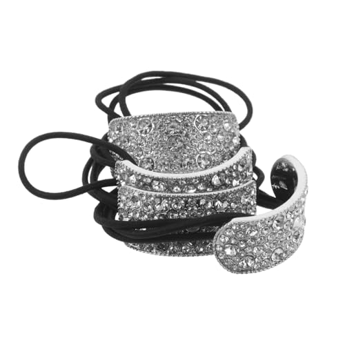 SOESFOUFU 4 Stück Elastische Haargummis mit Strasssteinen für Damen Funkelnde Haaraccessoires für Pferdeschwanz Halter Haarbänder für Partys Hochzeiten von SOESFOUFU