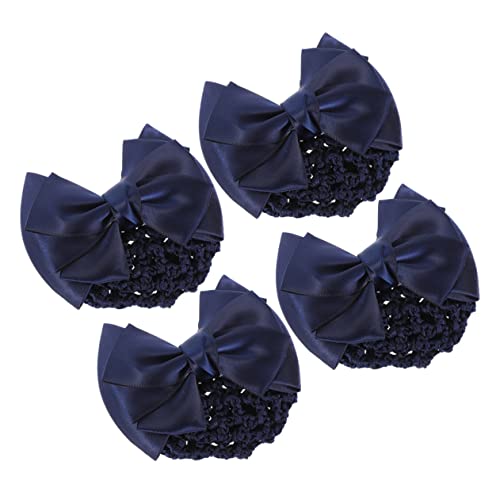 SOESFOUFU 4 Stücke Haarnetz Haarspangen Clip mit Schleife für Dutt Haarnetz Dekorative Haarklammer für Damen Design Vielseitig Einsetzbar von SOESFOUFU