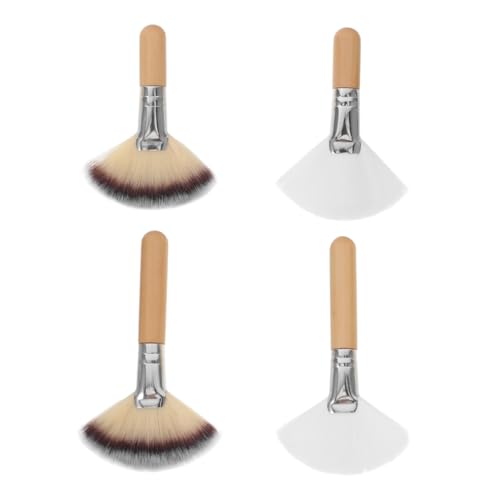 SOESFOUFU 4stücke Teiliges Gesichtsmakeup Pinsel Weiche Nylonhaare Für Puder Und Foundation Für Frauen Und Mädchen Mit Kurzem Und Langem Griff Für Präzises Auftragen von SOESFOUFU