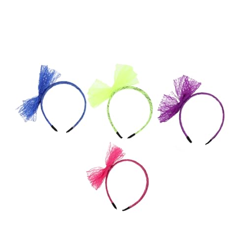 SOESFOUFU 4 Stück Schleife Stirnband Party-stirnband Bowknot-haarbänder Haarband Mit Spitzenschleife Retro-dekor Schleife Turban Headwrap Stirnband Für Damen Krawatte Tuch Schmücken Frau von SOESFOUFU