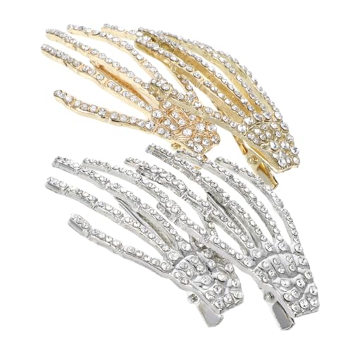 SOESFOUFU 4 Stück Teiliges Halloween Haarschmuck Skelett Form Haarklammern aus Legierung Feste Halloween Haarspangen für Frauen und Vielseitig Tragbar für Partys und Alltag von SOESFOUFU