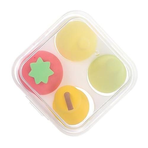 SOESFOUFU 4 Stück Teiliges Make Up Schwamm mit Aufbewahrungsbox Kleine Vielseitige Foundation und Puder Tools für Frauen Feucht Trockene Anwendung Hautfreundliches Material Make Up Zubehör von SOESFOUFU