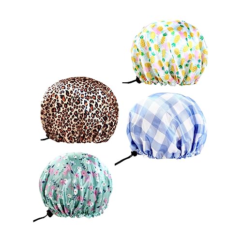 SOESFOUFU 4 Stücke Frauen Shower Caps Make-up Kopfabdeckung Haar Styling Caps Für Salon Bad SOESFOUFU 4 Stücke Frauen Shower Caps Make-up Kopfabdeckung Haar Styling Caps Für Salon Bad von SOESFOUFU