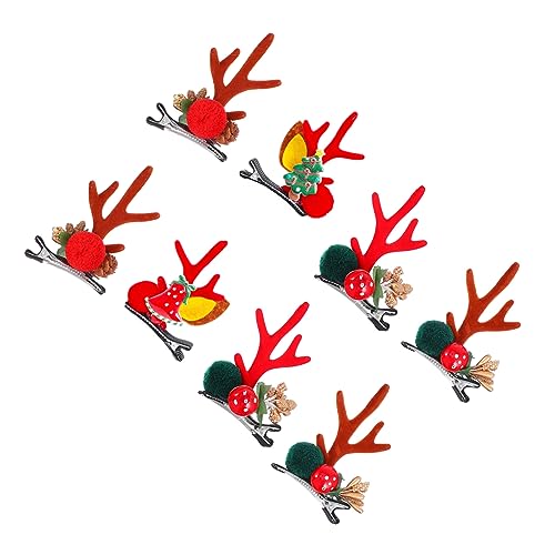 SOESFOUFU 4paare Pärchen Weihnachts-haarclips Für Junge Mädchen Niedliche Elchgeweih-haaraccessoires Verschiedenen Designs Braune Antler Rote Antler Für Festliche Anlässe Und Partys von SOESFOUFU