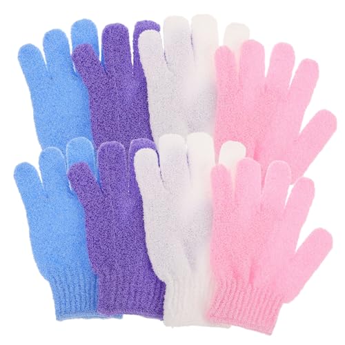 SOESFOUFU 4paare Peeling-badehandschuhe Für Männer Und Frauen Nylon Körperpeeling-handschuh Mit Fünf-finger-design Für Gründliche Hautreinigung Und Spa-erlebnis Dusche Oder Badewanne von SOESFOUFU