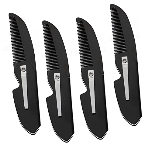 SOESFOUFU 4stücke Schnurrbartkamm Aus Tragbarer Bartkamm Für Männer Faltbarer Taschenkamm Zur Bartpflege Bartkämme Für Verschiedene Barttypen Praktisches Bartzubehör von SOESFOUFU