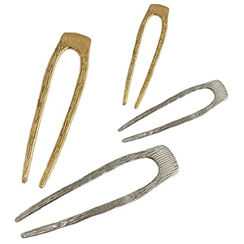 SOESFOUFU 4stücke Metall Haarnadeln u Förmig Französische Haarnadeln Für Frauen Haarschmuck Haarstäbe Für Dickes Haar von SOESFOUFU