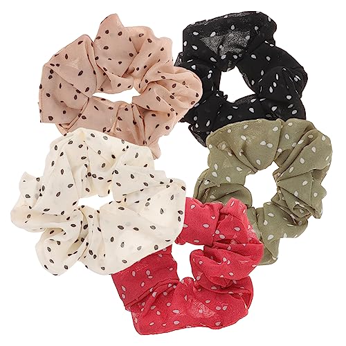 SOESFOUFU 5 Stücke Große Größe Frauen Pferdeschwanzhalter Fashion Dot Design Haarkrusten von SOESFOUFU