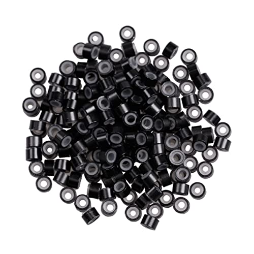 SOESFOUFU 500stücke Silikon-haarcuffs Für Zöpfe Schwarze Filigranröhren Für Dreadlocks Und Haaraccessoires Für Kreative Frisuren Und Dekoration von SOESFOUFU