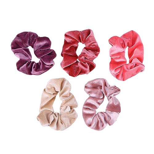 SOESFOUFU 5stücke Haargummis Samt Elastische Scrunchies Für Weiche Haarbänder Farben Für Damen Und Mädchen Und Langlebig von SOESFOUFU