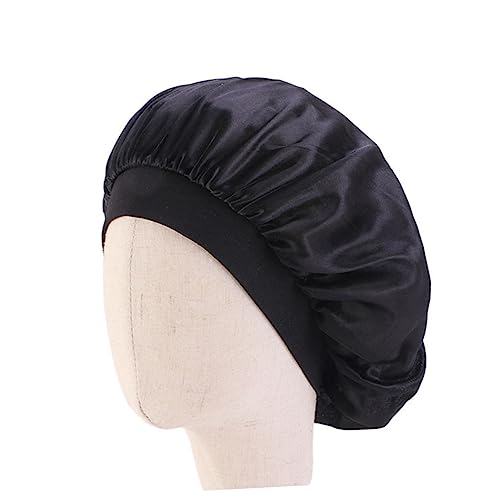 SOESFOUFU 5stücke Mädchen Schlafhauben Satin Elastische Haarschutzmützen Gelb Schwarz Weinrot Und Für Zuhause Und Atmungsaktiv Und Leicht von SOESFOUFU