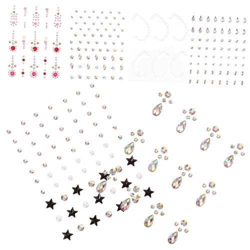 SOESFOUFU 6blätter Gesichtsschmuck Aus Strass Selbstklebende Augen Und Körperdekoration Glitzernde Rhinestone-sticker Für Festival-make-up Einfache Anwendung Und Beeindruckendes Design von SOESFOUFU
