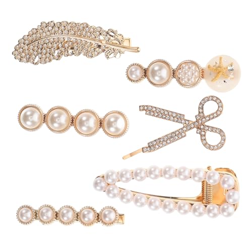 SOESFOUFU 6 Stück Haarklammern mit Perlen und Strasssteinen Leichte Metall haarspangen mit Federmotiv Modische Damen Haarschmuck für Partys Hochzeit Alltag und Festliche Anlässe SOESFOUFU 6 Stück Haarklammern mit Perlen und Strasssteinen Leichte Metall haarspangen mit Federmotiv Modische Damen Haarschmuck für Partys Hochzeit Alltag und Festliche Anlässe von SOESFOUFU