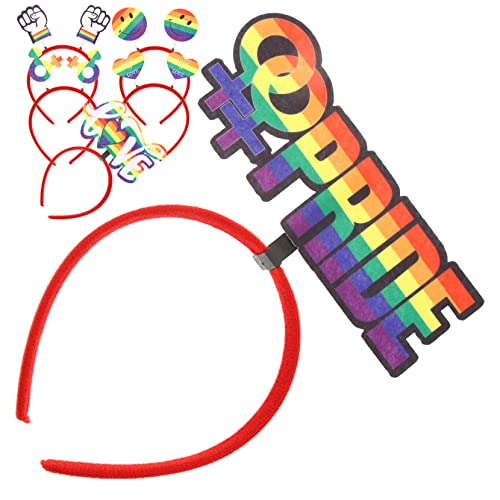 SOESFOUFU 6stücke Regenbogen Stirnband Lgbt Pride Haarband Party Kopfschmuck Damen Herren Mädchen Haarreif Dekorativ von SOESFOUFU