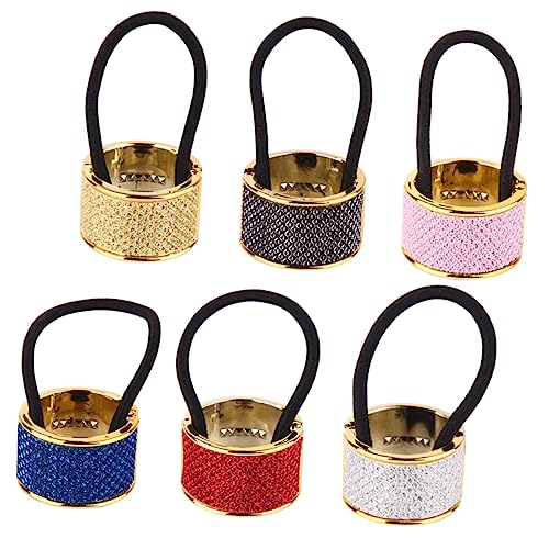 SOESFOUFU 6 Stück Rose Blonde Haarschmuck Haarmanschetten Für Pferdeschwänze Manschette Haargummis Metall Haarmanschetten Damen Pferdeschwanzschnallen Pferdeschwanzmanschette Metall von SOESFOUFU