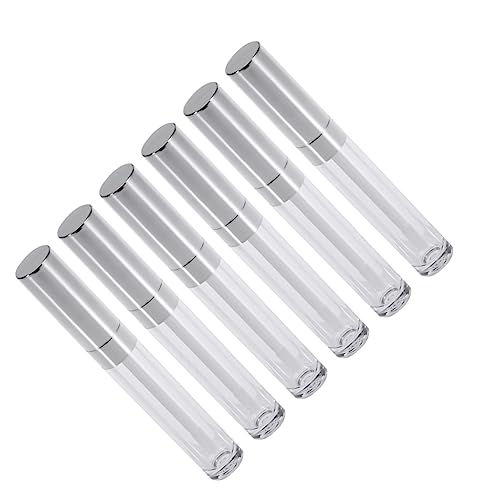 SOESFOUFU 6stücke Leere Lipgloss-tuben Mit Stäbchen Gloss Lip Balm Behälter Silber Für Kosmetik Toner Reisen Ausflüge Silber von SOESFOUFU