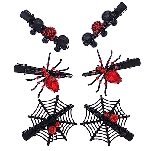 SOESFOUFU 6stücke Teiliges Halloween Haarspangen Mit Strass Und Schädel Gruselige Haaraccessoires Für Kostümpartys Und Festivals Für Frauen Und Mädchen von SOESFOUFU