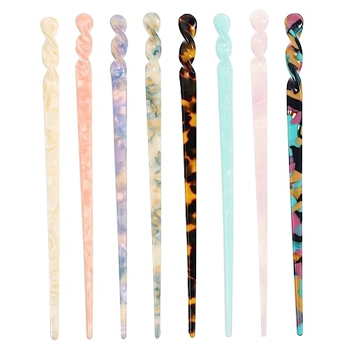 SOESFOUFU 8 Stück Antike Orientalische Haarnadeln Aus Acetat U-förmige Haarstäbe Für Frauen Und Mädchen Haarknotenstab Essstäbchen von SOESFOUFU