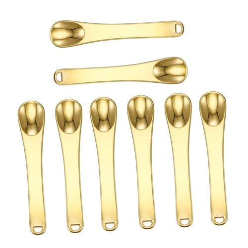 SOESFOUFU 8 Stücke Metallauge Sahne Löffel Gesicht Sahne Löffel Home Make-up-behandlung Golden von SOESFOUFU
