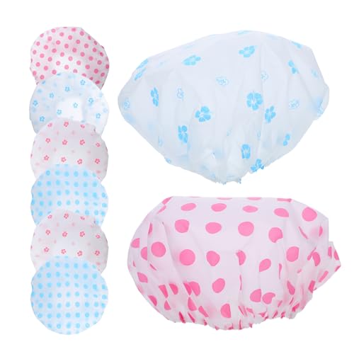 SOESFOUFU 8-teiliges Duschhaubenset Für Damen Mit Zopfmuster: Wiederverwendbare, Wasserdichte Badekappe Mit Gummiband Und Blumen- -aufdruck – Badezimmerzubehör Für Kinder Und Mädchen von SOESFOUFU