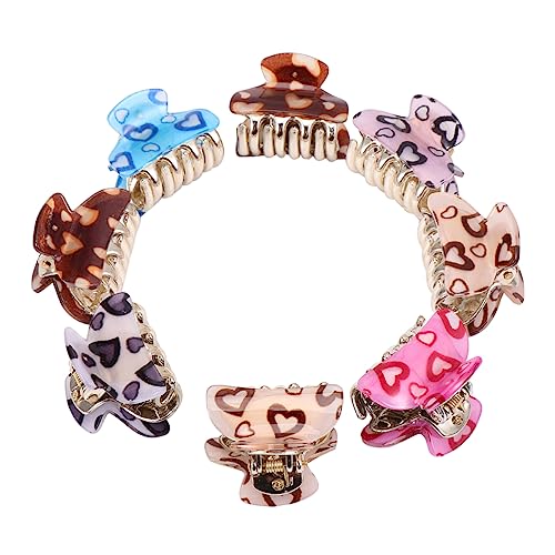 SOESFOUFU 8Stücke Herz Haarklammer Krallenklemme für Frauen Rutschfestes Haar Zubehör Kleine Haar Clips für Jede Frisur Acryl Haarspangen von SOESFOUFU