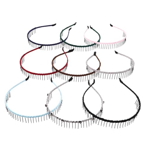 SOESFOUFU 8pcs Unisex Zähne Kammstirnbänder Haarband Sport Kopfbedeckung Für Mädchen Frauen Männer von SOESFOUFU
