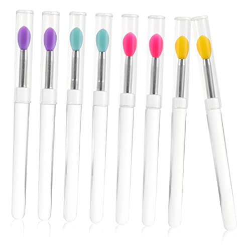 SOESFOUFU 8stücke Teiliges Silikon Lippenpinsel Mit Staubschutz Tragbar Und Wiederverwendbar Für Lippenstift Lippenbalsam Und Lidschatten Anwendung Für Make-up Und Pflege von SOESFOUFU
