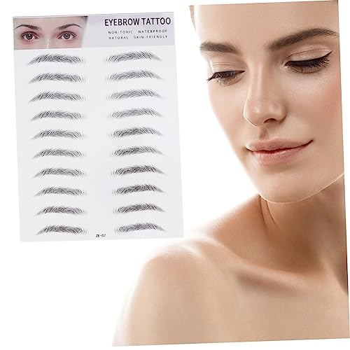 SOESFOUFU 2 Stück Augenbrauenform-aufkleber-schablone Imitation Augenbrauen-transfers Mittelgroß Für Männer Und Frauen Schwarz Einfach Anzuwendendes Augenbrauen-pflegewerkzeug von SOESFOUFU