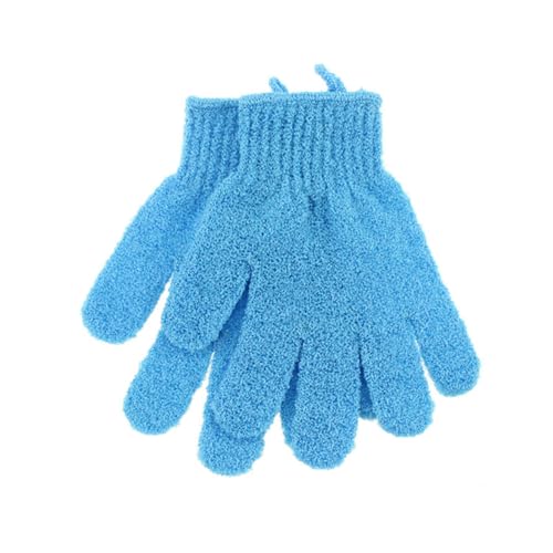 SOESFOUFU 1paar Exfolierende Duschhandschuhe Für Körperpflege Fünf Finger Peeling-mitt Für Männer Und Frauen Blau Für Sanftes Und Effektives Duscherlebnis Für Verwendung Mit Seifen von SOESFOUFU