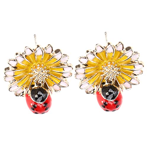 SOESFOUFU Blumen Ohrstecker Kleine Marienkäfer Ohrringe Damen Leichtes Design Modisch Geschenkidee für Familie und Freunde von SOESFOUFU