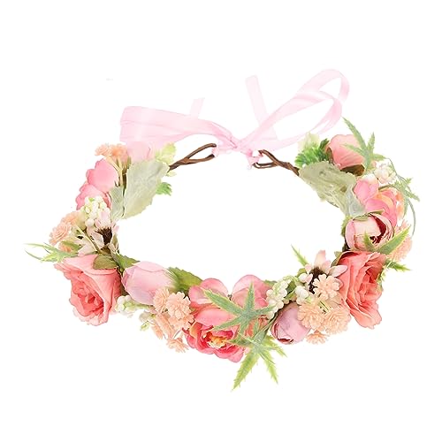SOESFOUFU Blumenkranz Haarband Für Mädchen Verstellbare Krone Mit Kunstblumen Für Hochzeiten Geburtstagsfeiern Fotoshootings Und Besondere Anlässe Stilvolles Accessoire Für Kleine von SOESFOUFU