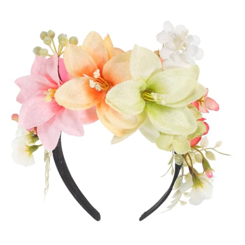 SOESFOUFU Blumenstirnband Damen Kopfband mit Lilienblüte Leichtes Bequemes Haarschmuck für Hochzeit Party Valentinstag Vielseitiges Stirnband für Festliche Anlässe und Alltag von SOESFOUFU