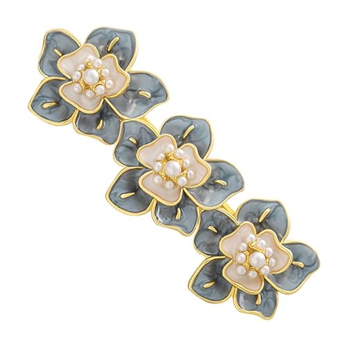 SOESFOUFU Blumiger Damen Haarschmuck Alloy Barrette mit Design Federleichter Robuster Frühling Haarclip für Mädchen Modisches Accessoire für Alltag und Festtage von SOESFOUFU