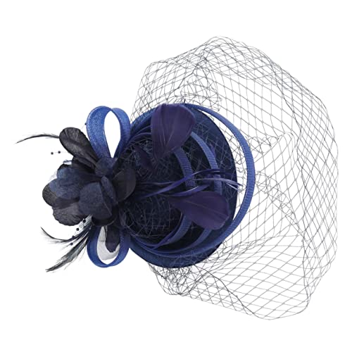 SOESFOUFU Braut Fascinator Hut mit Clip und Haarschmuck Eleganter Kopfschmuck für Hochzeiten Teepartys und Besondere Anlässe Abnehmbar mit Netz und Federn von SOESFOUFU
